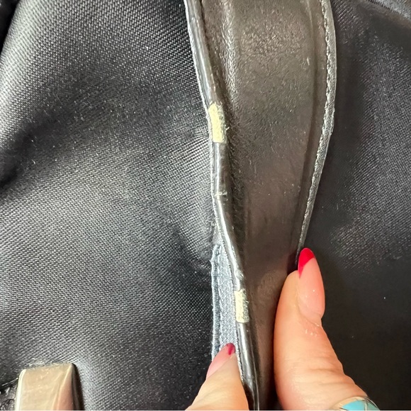 TUMI 2947D Black leather nylon Briefcase Bag Mens Flaws - Picture 10 of 16